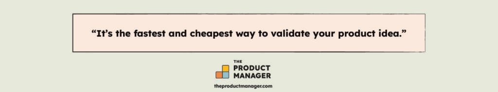 way to validate product idea quote graphic