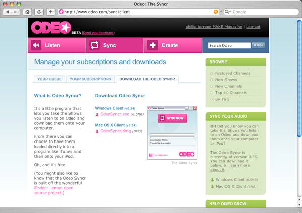 odeo screenshot
