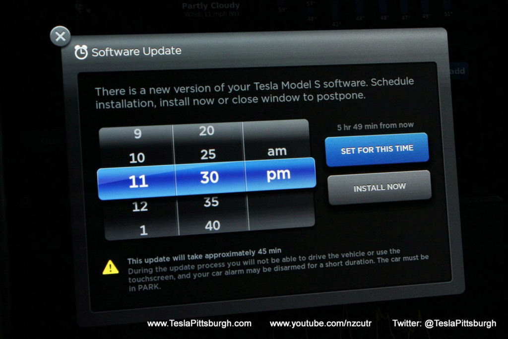 software update on tesla