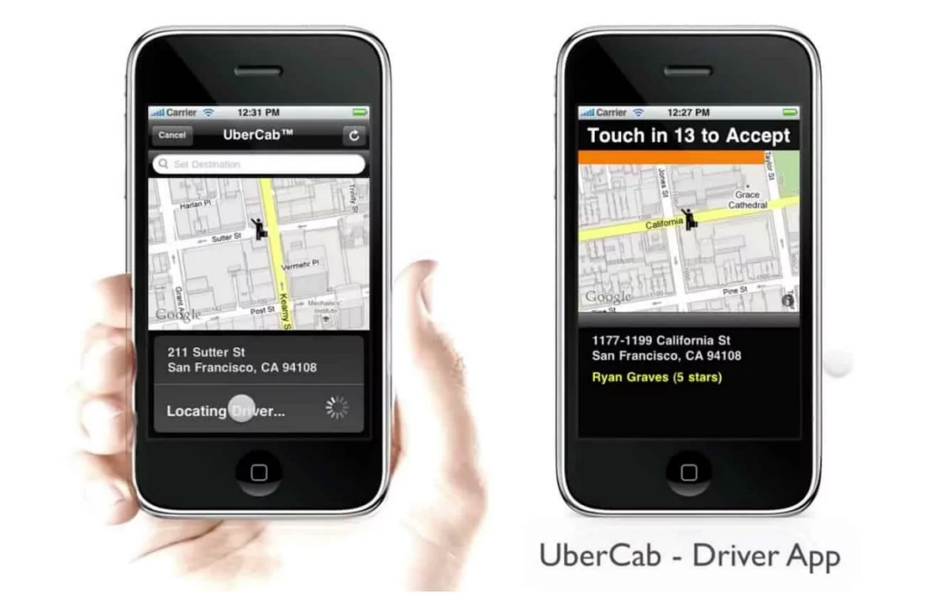 ubercap driver app on a mobile phone