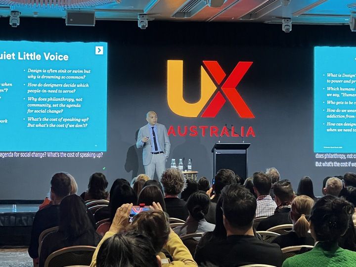 A speaker at the UX Australia 2023 Conference