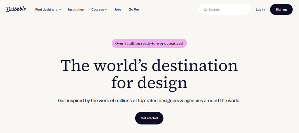 Dribbble, a graphic design community