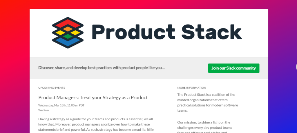 Product Stack, a product management community