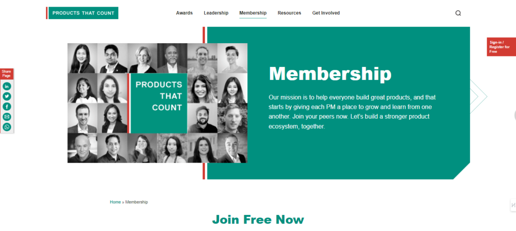 Products that Count Membership landing page