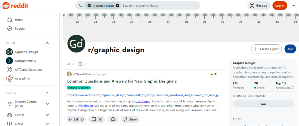 Reddit Graphic Design community