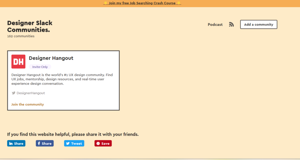 Designer Hangout website