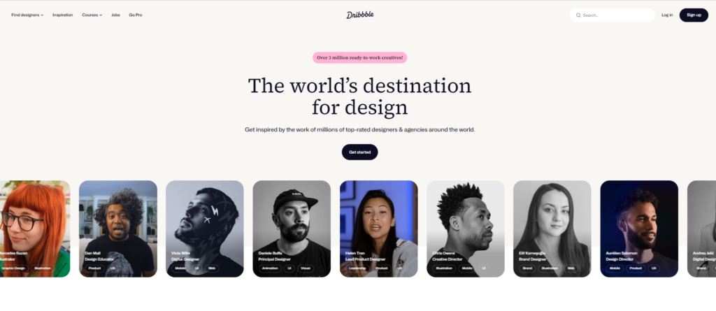 Dribbble desiugn website