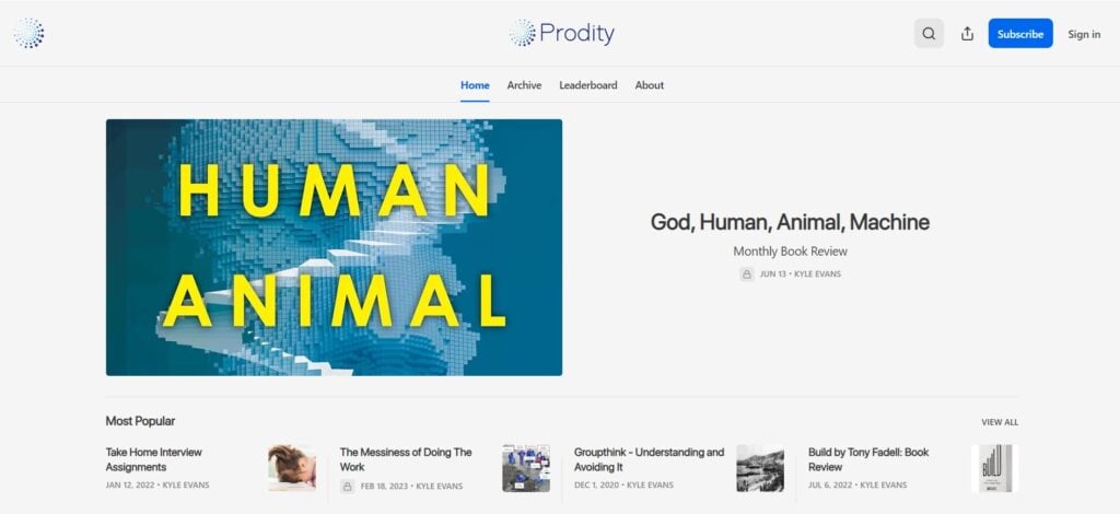 The Prodity: Product Thinking website