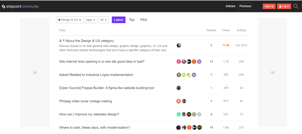 SitePoint Design & UX forum community