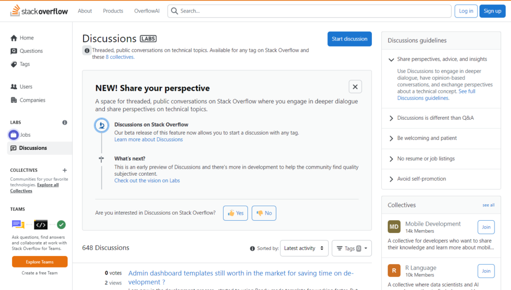 Stack Overflow For You page
