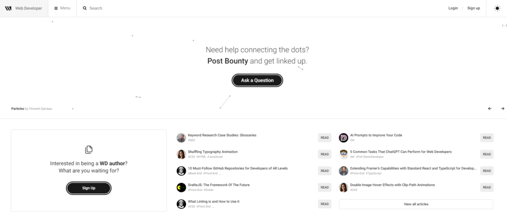 Web Developer landing page