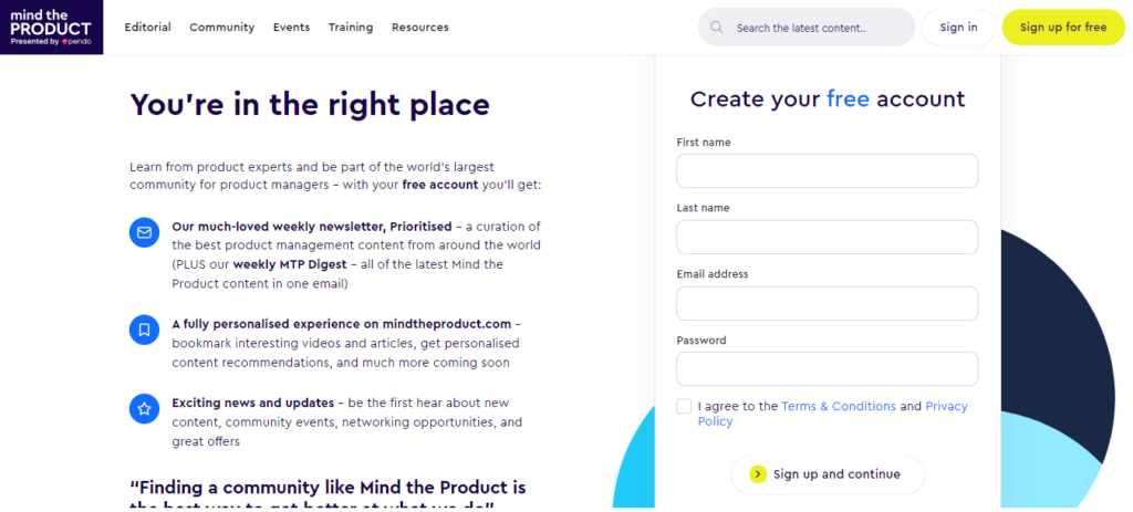 The Prioritised newsletter sign up form