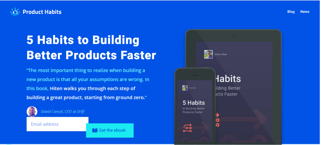 Product Habits newsletter home page