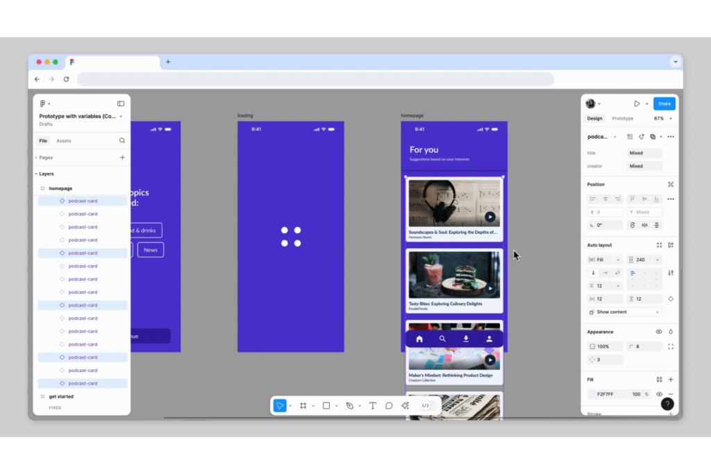 Figma enables rapid prototyping