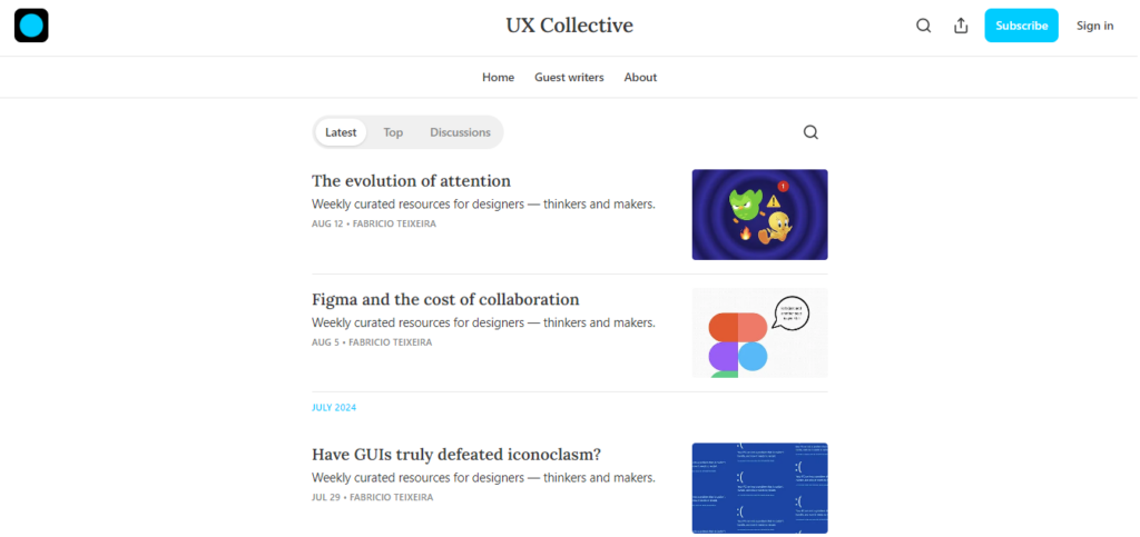 UX Collective newsletter archives