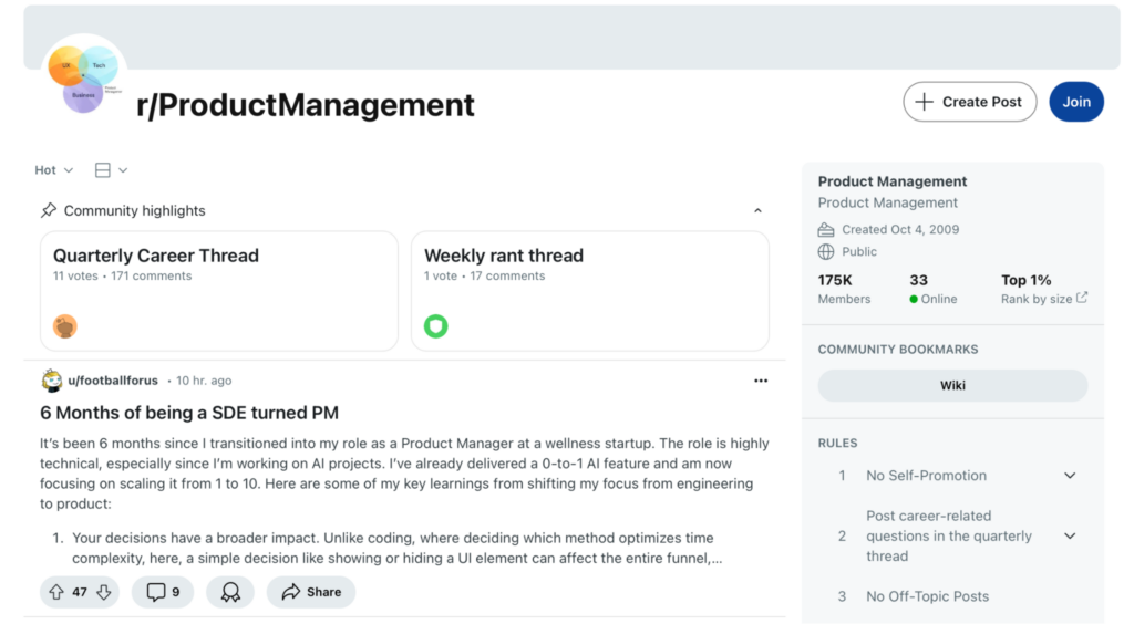 resources for product managers - r/productmanagement screenshot