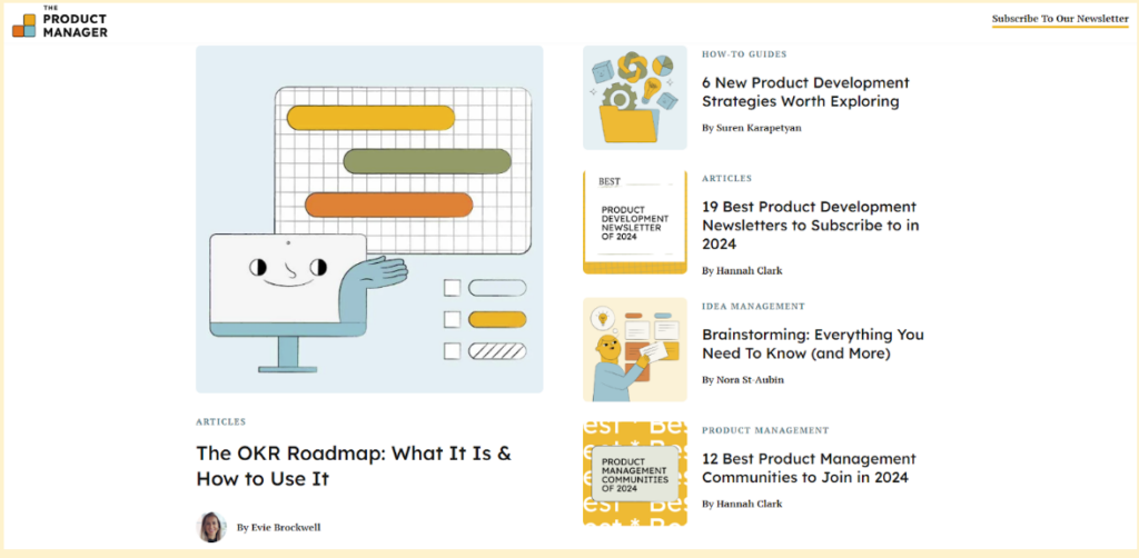 resources for product managers - the product manager newsletter screenshot