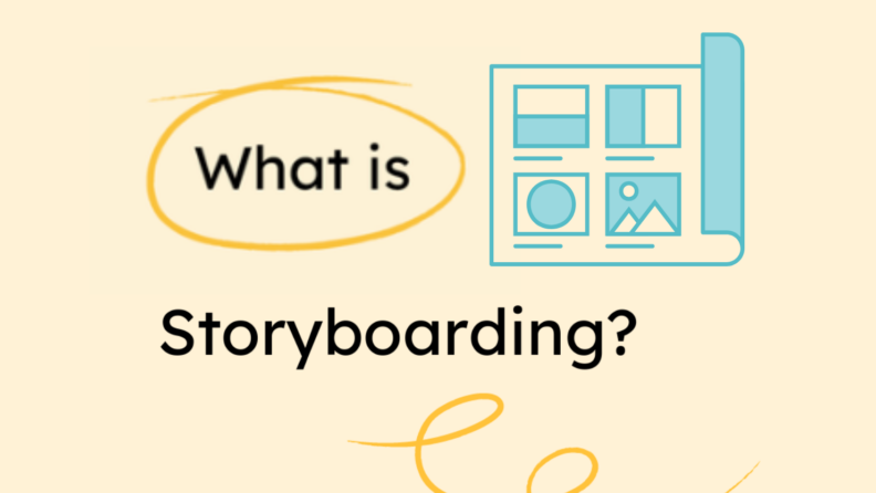 Storyboarding vector opposite text, "What is Storyboarding"