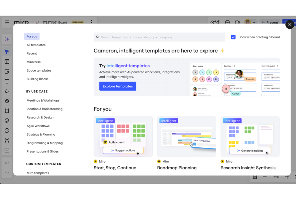 Industry-Specific Miro Features screenshot