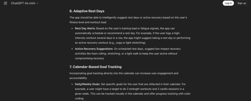 The snapshot of the continuation of ChatGPT's response