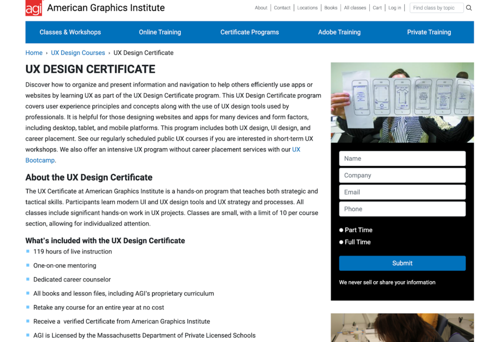 AGI: UX Design Certificate screenshot
