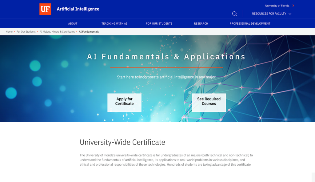 AI Fundamentals & Application certification landing page