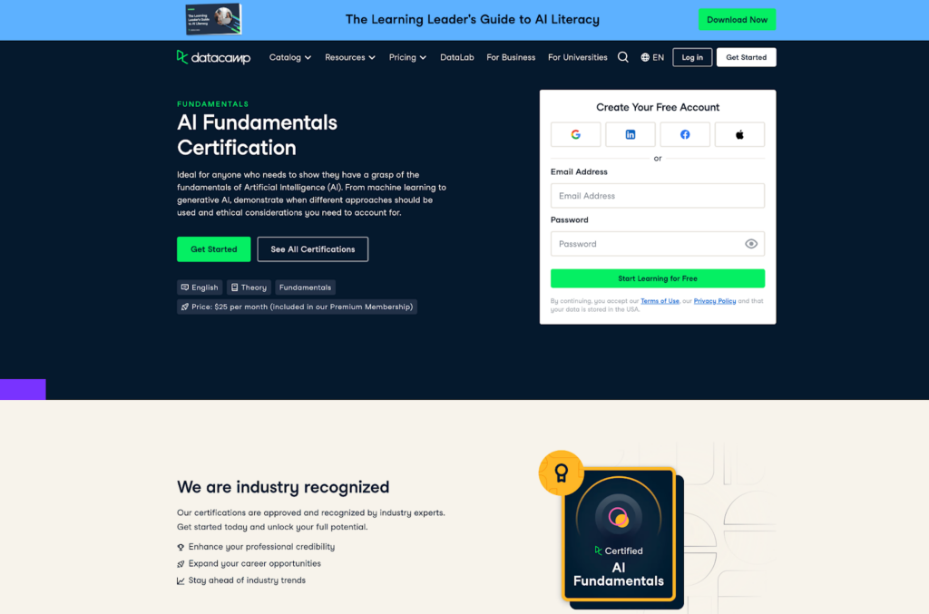 AI Fundamentals Certification screenshot