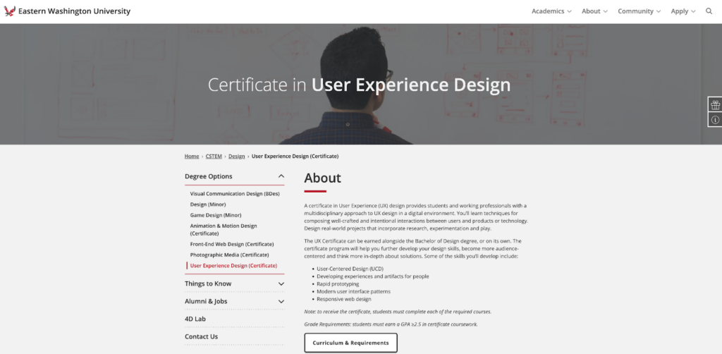 Certificate in User Experience Design
