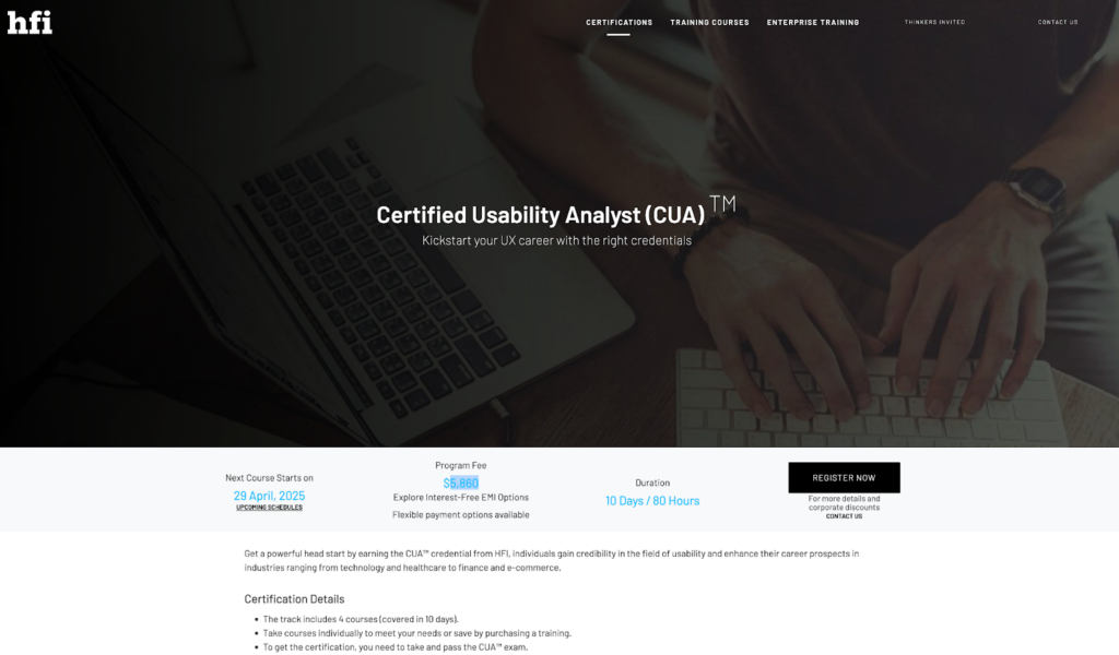 Certified Usability Analyst (CUA) screenshot