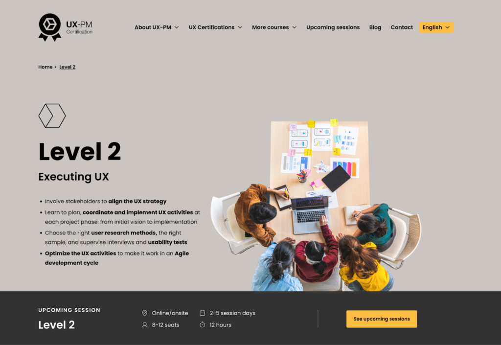 Level 2 Executing UX certification