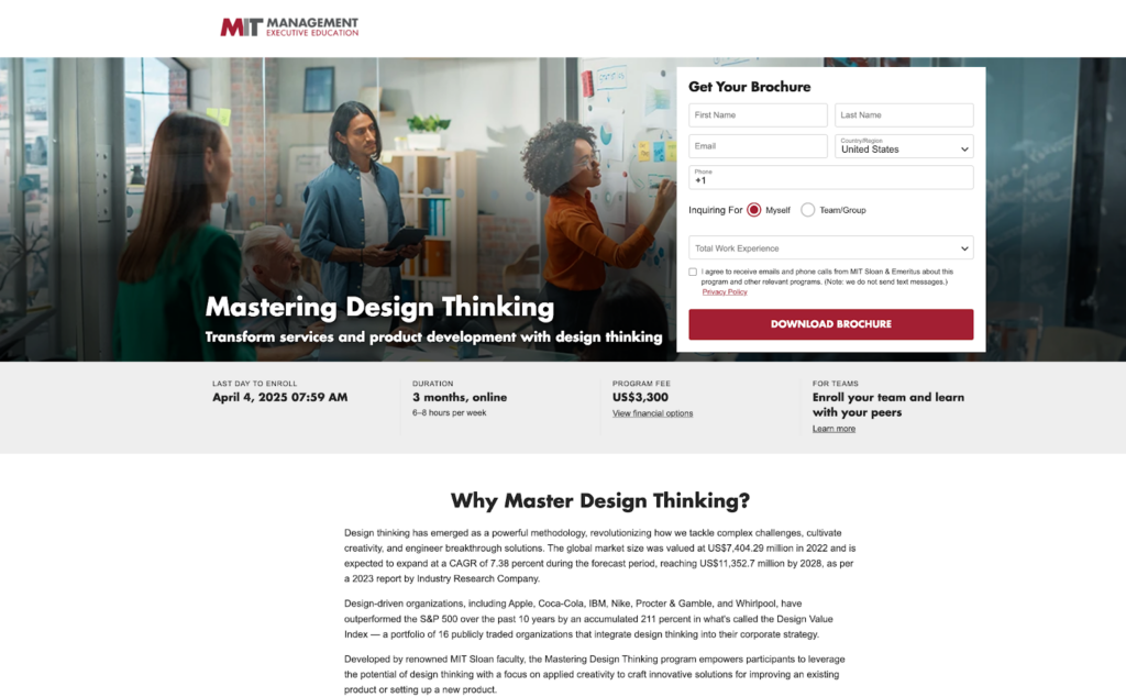 Mastering Design Thinking certificate