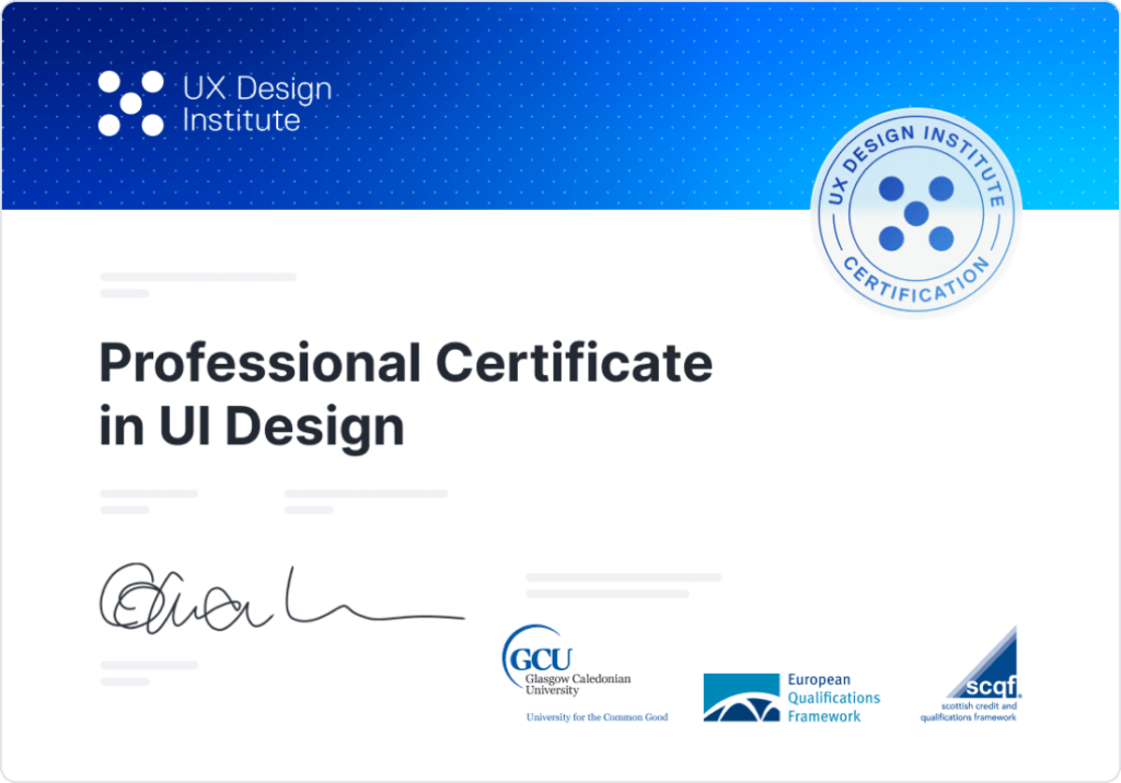 Professional Certificate in UI Design screenshot