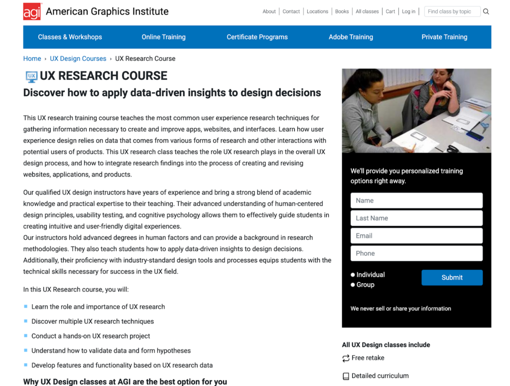 UX Research Course screenshot
